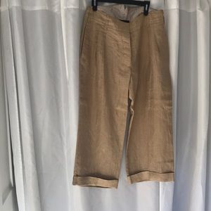 High waist linen-type dress pants.